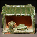 A Green Glazed Pottery Model of a Mill