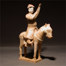 A Painted Pottery Horse with Rider