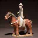 A Painted Pottery Horse with Rider 