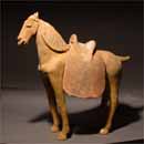A Painted Pottery Horse with Saddle