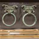 A Pair of Bronze Mask and Ring Handles