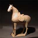 A Painted Pottery Horse with Saddle 
