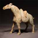 A Painted Gray Pottery Horse with Detachable Saddle