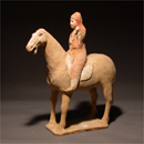 A Painted Pottery Horse with Male Rider 