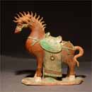 A Glazed Pottery Horse 