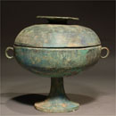 A Bronze Dou Covered Stem Bowl 
