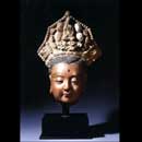 A Painted Stucco Head of Buddha 