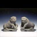 A Pair of Sandstone Lions