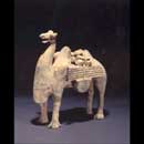 A  Painted Grey Pottery Camel