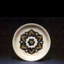 A Rare Sancai-Glazed Pottery Dish with Cobalt Blue