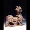 A Sichuan Painted Grey Pottery Figure of a Chimera, Bixie