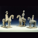 Three Pottery Horses with Riders   