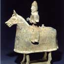 A Pottery Armored Horse with Rider