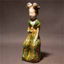 A Sancai-Glazed Pottery Figure of a Seated Lady