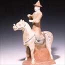 A Painted Pottery Horse with Rider