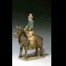 A Green-Glazed Pottery Horse and Rider